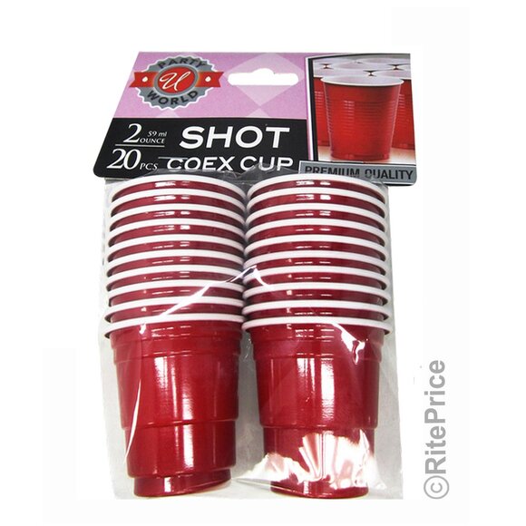 100 PCS Mini Red Cups 2oz Plastic Shot Glass Jelly Drink Party Disposable (5 PK) - Picture 3 of 13